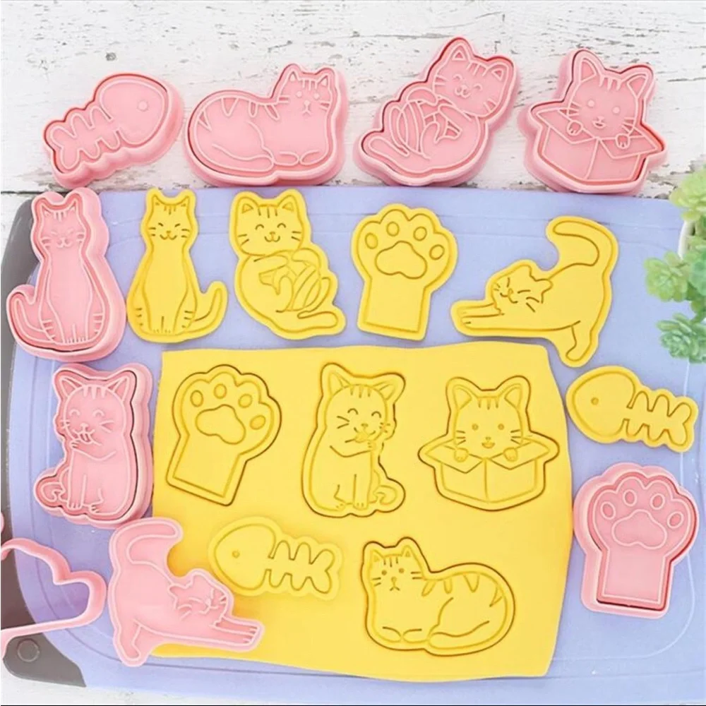 Cat Shaped Cookie Cutters, Pink Cat Cookie Cutters